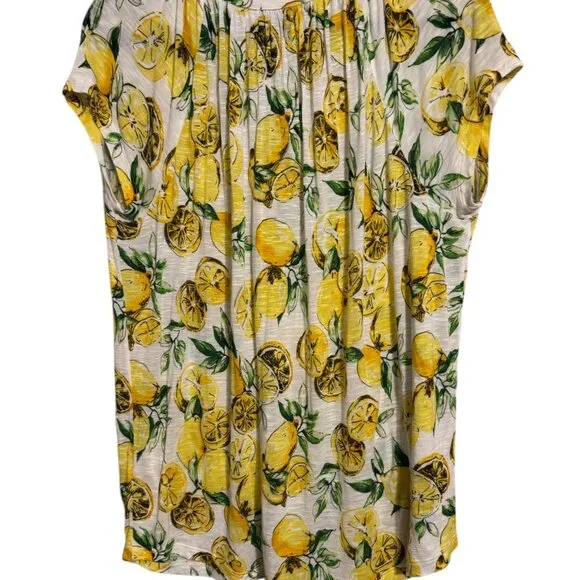 ❤️CHAPS LEMON THEME SPRING/SUMMER TOP   LARGE  #J - Picture 3 of 7